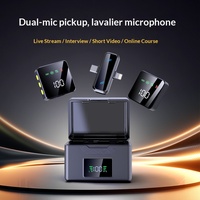 Micrófono Lavalier Inalámbrico con Clip, Mini Micrófono 1 a 2 con Cancelación de Ruido ENC y Estuche de Carga para Grabación en Teléfonos
