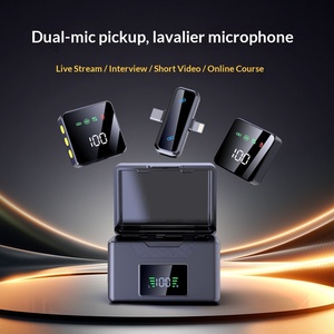 Microphone Lavalier sans Fil Clip-on 1-vers-2 Mini Micro avec Réduction de Bruit ENC et Étui de Chargement pour Enregistrement Téléphonique - Product Image 2