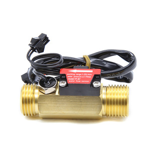 Débitmètre d'eau en laiton avec détection de température à bande de cuivre à 4 points, capteur de débit d'eau à turbine B7, personnalisable, prise en charge OEM - Product Image 1