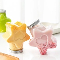 핫세일 350ml 500ml 별 모양 PET 플라스틱 주스 물 음료 병 알루미늄 캡 포함