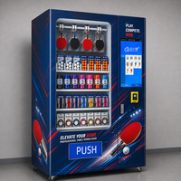 Machine distributrice de tennis de table en libre-service pour centres d'entraînement, avec services de raquettes, sur-grips, bandes de bordure et feuilles de caoutchouc