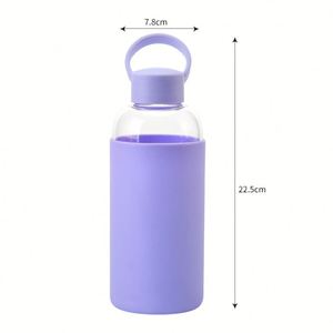 Botella de Agua de Vidrio Personalizada con Logotipo de 20 Oz con Funda de Silicona para Oficina y Niños - Product Image 2