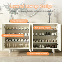 Meuble à chaussures moderne avec portes, étagère de rangement, organisateur, armoire, entrée, design en bois, meuble à chaussures pour la maison