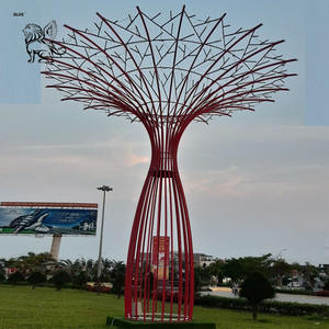 BLVE Grande Sculpture d'Arbre Abstraite en Acier Inoxydable pour Projet Urbain, Décoration Métallique de Rue Centrale - Product Image 3
