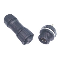 Conector de bloqueo rápido Circular de montaje en Panel IP67 M12, luz de cultivo LED de 3-8 pines, Cable macho hembra impermeable, Material de contacto de latón