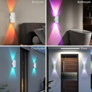 Lampe <span class=keywords><strong>murale</strong></span> sans fil LED avec télécommande RGB, détecteur <span class=keywords><strong>de</strong></span> mouvement, intensité réglable, batterie rechargeable, pour couloir, escalier, <span class=keywords><strong>salle</strong></span> <span class=keywords><strong>de</strong></span> <span class=keywords><strong>bain</strong></span>, chambre à coucher - Product Image 2