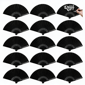 Éventail pliant portable en soie et bambou, artisanat traditionnel, avec logo personnalisé de haute qualité - Product Image 4