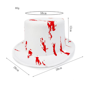 2025 nuovo arrivo <span class=keywords><strong>Horror</strong></span> bianco 1pc a tema Costume da festa insanguinato cappello Lincoln cappello per il Festival dei fantasmi di Halloween - Product Image 3