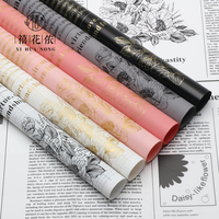 Kertas Pembungkus Bunga Seri Koran Herbal Xihuanong, Kertas Tisu Korea Semi Transparan OPP, Perlengkapan Florist