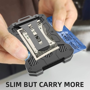 กระเป๋าสตางค์แบบหนีบโลหะป้องกัน RFID พร้อมช่องใส่ AirTag ในตัว สำหรับใส่บัตรและชิปติดตามตัว ทำจากอะลูมิเนียม - Product Image 3