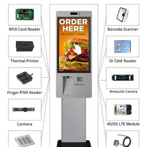 टचwo 27 'फ्लोर स्टैंडिंग ऑर्डरिंग मशीन सेल्फ सर्विस टर्मिनल पेमेंट कियोस्क प्रिंटर क्यूआर कोड स्कैनर के साथ - Product Image 5