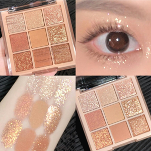 Palette de fards à paupières multichromes personnalisés avec logo, haute pigmentation, longue tenue, poudre de mica, paillettes pressées, 9 couleurs, effet caméléon - Product Image 4