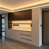 Buffet élégant et luxueux SLS sur mesure, design en bois décoratif pour salle à manger, salon et entrée, rangement