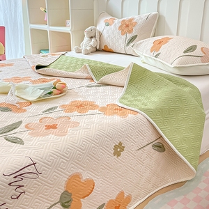 Cotton Quilted Bed Sheet <b>Set</b> Floral Pattern Non-Slip Three Piece All Season Home Use - Product Image 3