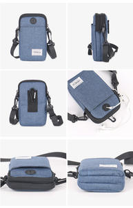 Borsa a tracolla per cellulare <span class=keywords><strong>blu</strong></span> da <span class=keywords><strong>uomo</strong></span> con foro per cuffie, resistente, Oxford, passaporto EDC, - Product Image 6