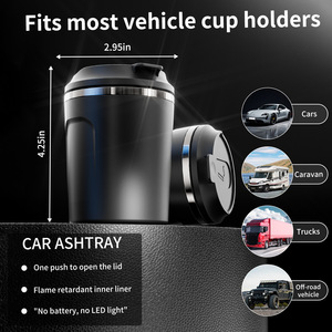 Cendrier de voiture multifonctionnel avec couvercle, disponible en quatre couleurs, cendrier anti-cendres pour véhicule, vente en gros et personnalisation - Product Image 2