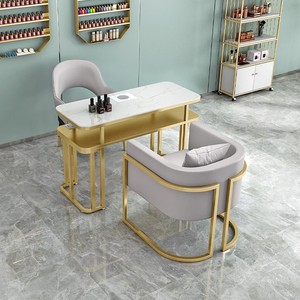 LE 2025 Nuevo Precio de Fábrica, Muebles de Salón de Belleza, Estación de Manicura con Marco Metálico, Mesa de Manicura - Product Image 4