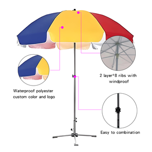 Лидер продаж, высококачественный пляжный зонт с индивидуальным логотипом, оптовая продажа, зонт от солнца для бассейна, патио, навес, зонты для пикника, пляжа - Product Image 2