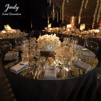 Nappe de table miroir JINDY pour hôtel, vente en gros, argentée, pour décoration de mariage, effet réfléchissant