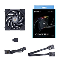 Ventilateur PC Lian Li UNI FAN TL120-3 haute performance blanc/noir avec éclairage RGB pour dissipation thermique