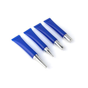 <span class=keywords><strong>Tube</strong></span> d'emballage en feuille ABL en aluminium-plastique de 25 g, couleur bleue personnalisable, avec bouchon intérieur amovible et bouchon à vis plaqué argent - Product Image 1