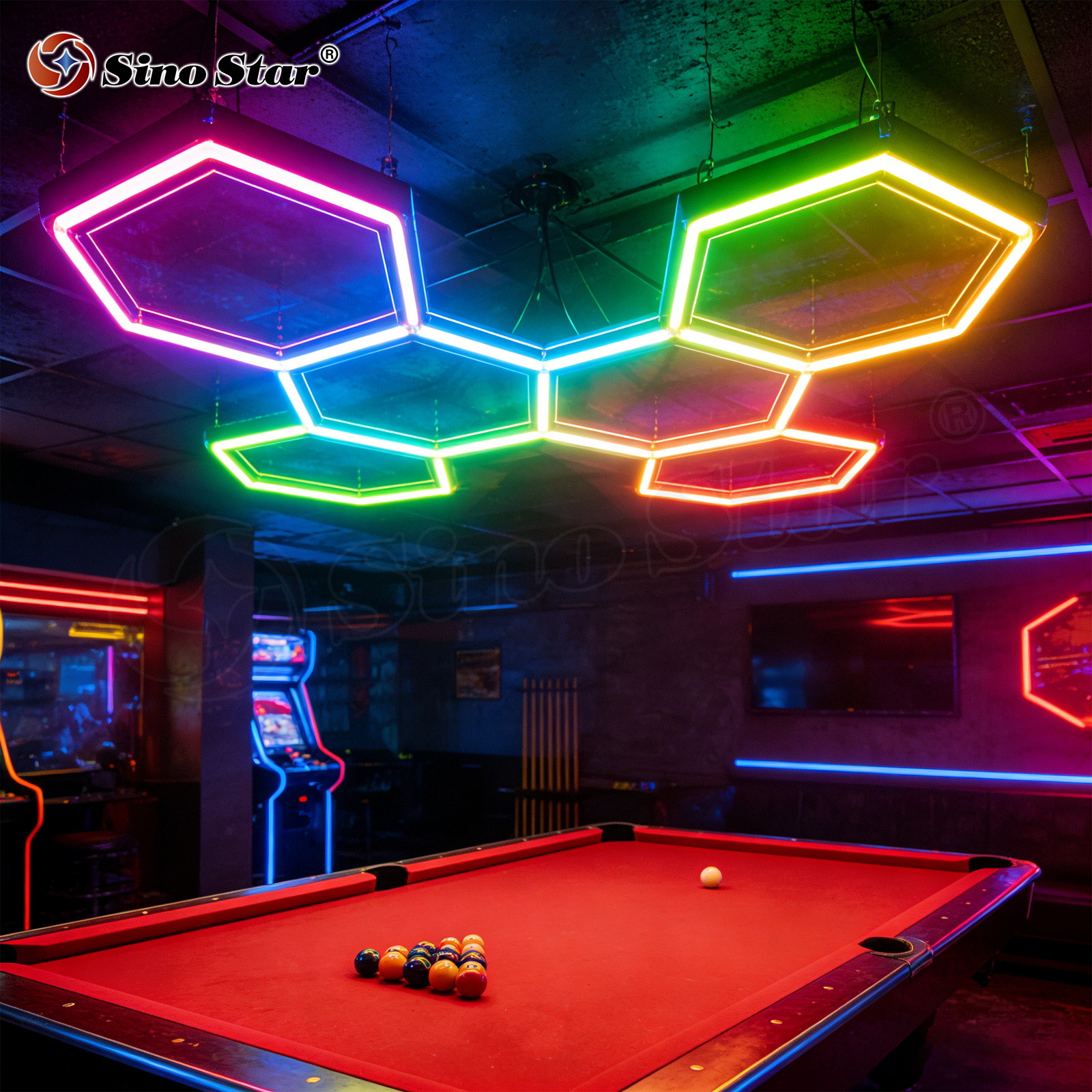 Music Controlled LED Lights RGB Music Rhythm Light for Auto Repair Shop Gym Gaming Room KTV Bar Club Party Decor