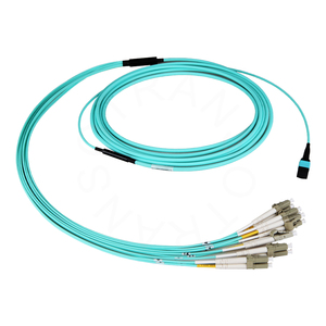 MM OM3 <span class=keywords><strong>OM4</strong></span> 12F 24F MPO MTP FTTH cavo Breakout con connettore SC FC LC fibra ottica stretto tampone Patch Cord maschio femmina - Product Image 1