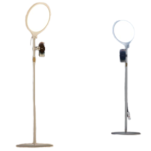 Support de lumière annulaire en aluminium de 10 pouces avec support de téléphone et trépied pour <span class=keywords><strong>iPhone</strong></span> - Lumière LED professionnelle à écran complet pour la diffusion vidéo (Blanc) - Product Image 3