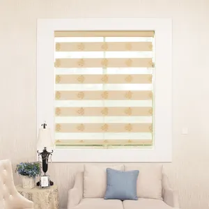 Alta qualidade Tecido 100% Poliéster moda horizontal impresso tecido jacquard cortinas de rolo Rainbow zebra blinds