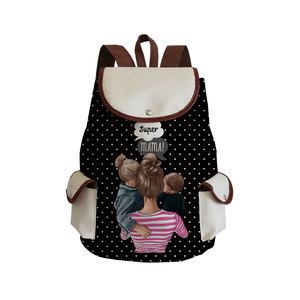 Bolsa con cordón informal con estampado de dibujos animados de <span class=keywords><strong>Super</strong></span> Mama, bolsa de libros portátil para mamá diaria con patrón personalizado para uso en el gimnasio por mujeres y adolescentes - Product Image 2