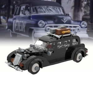 Thème gothique d'Halloween MOC-241094 Blocs de construction Modèle de voiture de limousine vintage noire de la <span class=keywords><strong>famille</strong></span> <span class=keywords><strong>Addams</strong></span> pour collection - Product Image 1