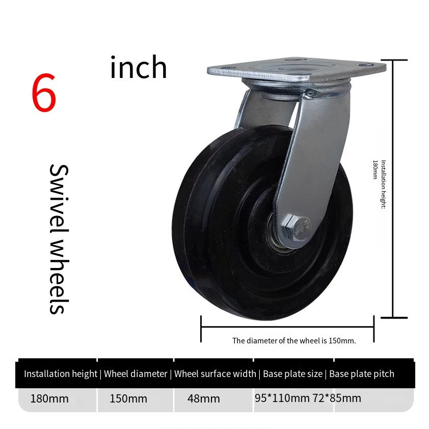 Caster Wheel 4*2 /5*2/6*2/8*2 Inch Black Flat Tread Phenolic Medium Heavy Duty for Iron for