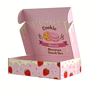 Boîte en papier écologique pour aliments pour bébés, avec impression sérigraphique personnalisée du logo, design beauté, qualité alimentaire, pour donuts et sucreries - Product Image 1