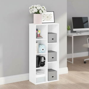 Étagère en bambou à 8 cubes, gain de place, autoportante, 2 colonnes, pour cuisine, chambre, <span class=keywords><strong>rangement</strong></span> ouvert moderne blanc, décoration intérieure - Product Image 4
