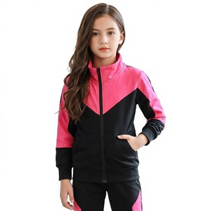 Conjunto Deportivo para Niñas con Bloques de Color, Chaqueta con Cierre y Cuello Alto - Product Image 1