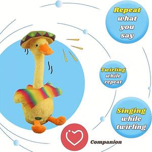 Canard en <span class=keywords><strong>peluche</strong></span> parlant mignon en gros, jouet électrique dansant avec lecteur de musique, cadeau pour enfants, jouet en <span class=keywords><strong>peluche</strong></span> chantant - Product Image 5