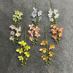 Fleur artificielle en soie de jasmin doré, 5 têtes, miniature, décoration intérieure - Product Image 2