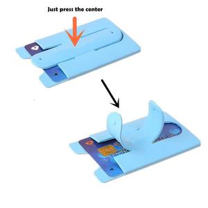Porte-cartes adhésif en silicone pliable personnalisé pour téléphone portable, avec logo, vente en gros - Product Image 6