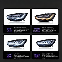 Projecteurs LED pour phares avant avec feux de jour LED, feux antibrouillard et clignotants séquentiels pour Audi A6L C7 2012-2015