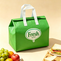 Ecologische geïsoleerde non-woven lunchtas, waterdichte koeltas, op maat bedrukt, voor voedselbezorging