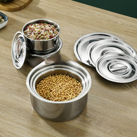 5 pièces ensemble de marmites à soupe bol marmites casseroles récipients de stockage des aliments ensembles d'ustensiles de cuisine en acier inoxydable casserole de cuisson de cuisine