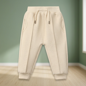 Pantalon de survêtement décontracté en velours côtelé 100 % coton respirant et à séchage rapide pour enfants, avec logo personnalisé, coupe droite pleine longueur, vente en gros - Product Image 2