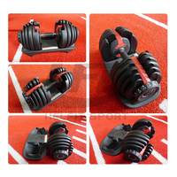 Haltères réglables en acier et plastique de haute qualité Helfit, 24 kg, avec logo personnalisé, pour la remise en forme et la musculation à domicile