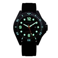 Montre de plongée en titane pour homme, résistance à l'eau 500M, luminescence bleue suisse BGW9, cadran en fibre de carbone, bracelet en fluororubber