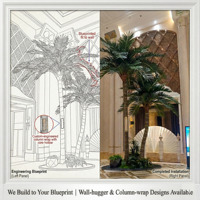 Grand arbre artificiel en fibre de verre simulé Faux palmier cocotier King Palmier artificiel pour intérieur extérieur décoratif