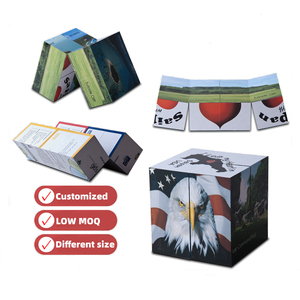 10CMミニスクエア折りたたみブロックマジックキューブカスタムパターンロゴ写真広告3D折りたたみパズルキューブDIY教育玩具 - Product Image 1