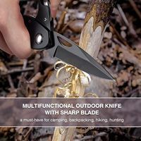 Couteau multifonction robuste avec mousqueton, verrouillage Liner Lock et ouvre-bouteille – Équipement EDC durable pour le randonnée et les cadeaux