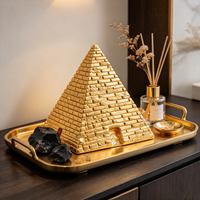 Miniature de pyramide égyptienne dorée, petite figurine de pyramide de l'Égypte ancienne en résine, sculpture historique de collection pour table