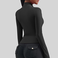 Veste de sport zippée grande taille en spandex/polyester, extensible dans les quatre sens, respirante, séchage rapide, coupe ajustée, vêtements de yoga pour femmes, OEM et ODM personnalisés