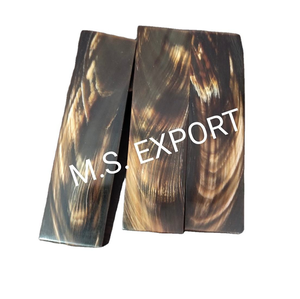 Escamas de cuerno de búfalo natural premium para mango de cuchillo, con rayas doradas, material pulido para artesanía - Product Image 5